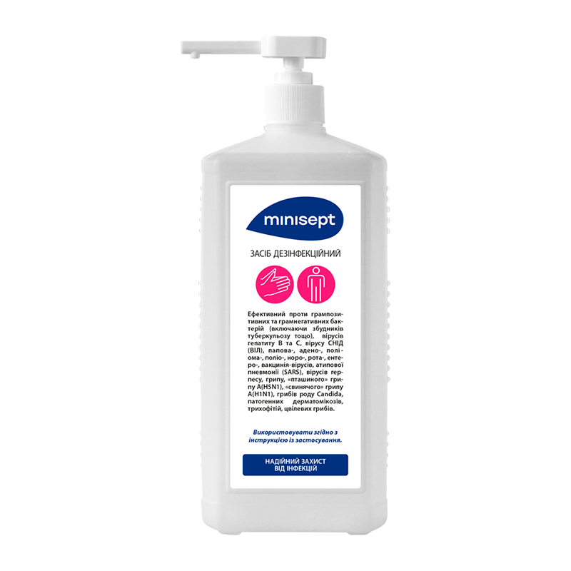 Засіб дезінфекційний "minisept", гель, пляшка 1000 мл з дозатором